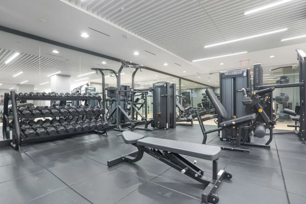 Fitness gym amenity at the downtown L street executive office location