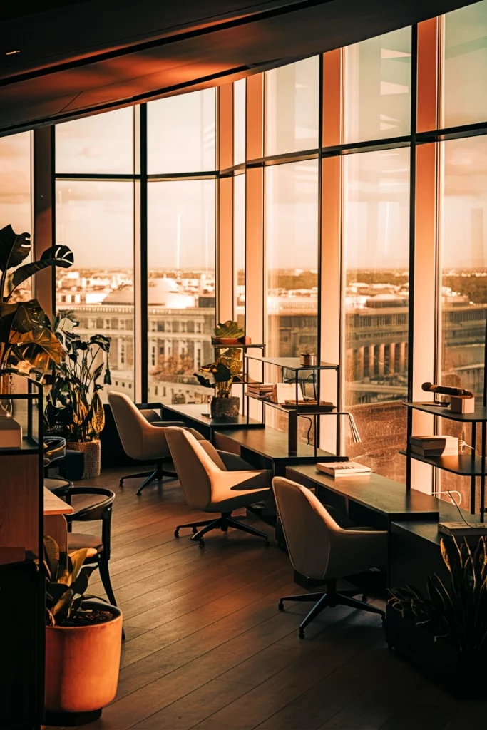 Washington Dc office with large window overlooking capital building