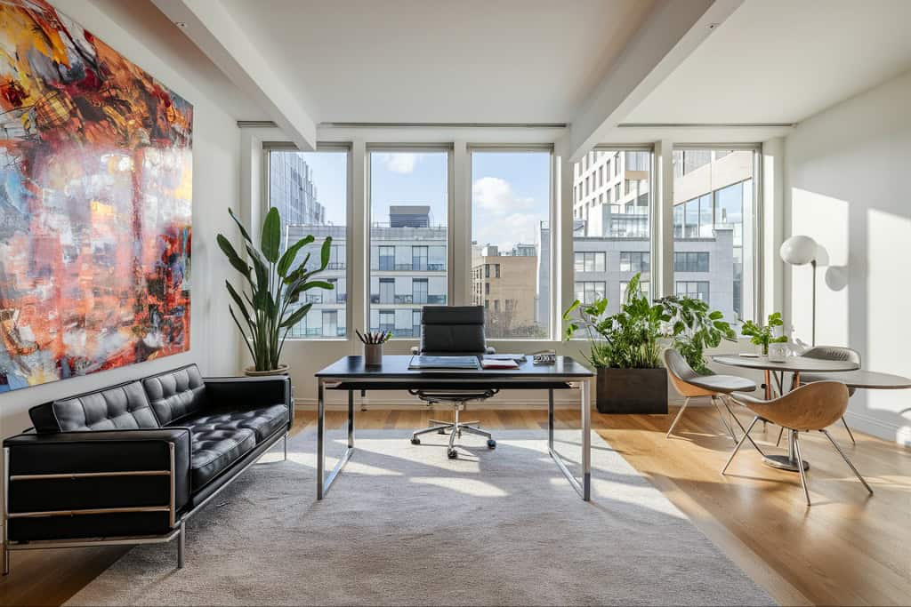 A stunning photo of a modern office space