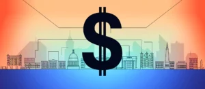 The costs to renting office space in Washington DC - DC Office skyline with dollar sign
