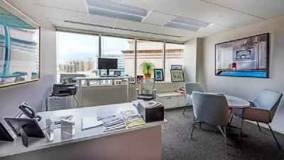 chevy chase window office with modern furnishings